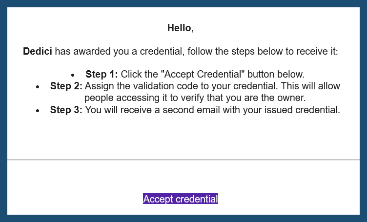 Accept Credential